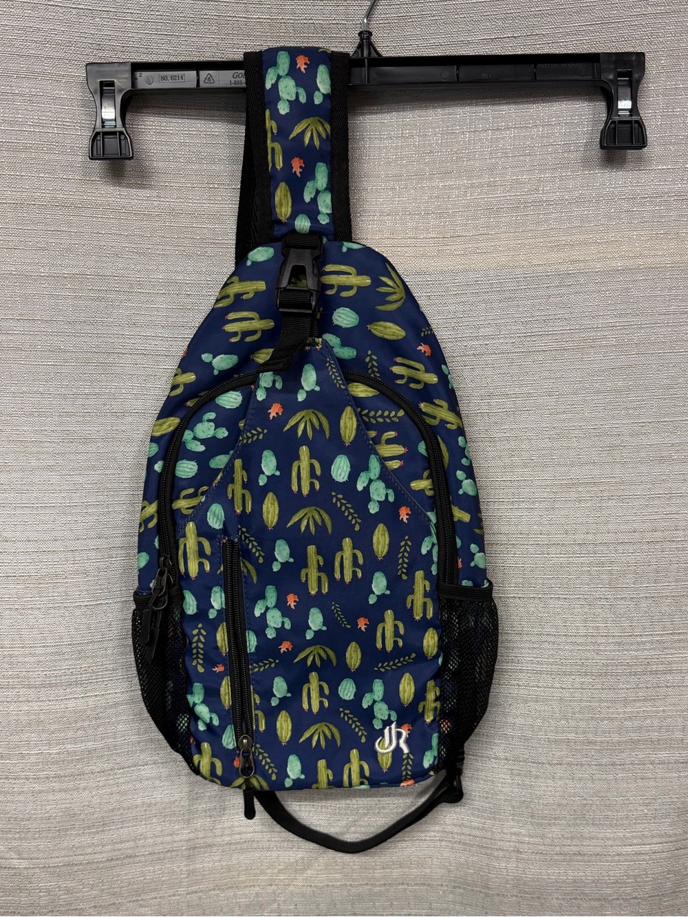 Blue Cactus Print Sling Bag